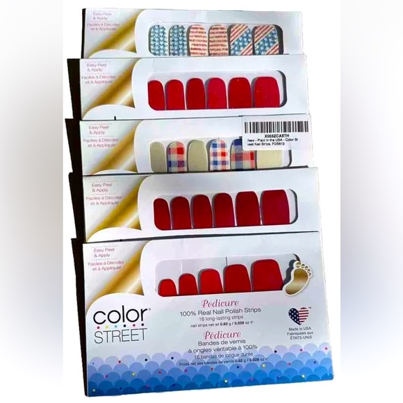 Color Street Other - Color Street Nail Strips Lot Bundle Patriotic USA Flag Stripes Red Blue